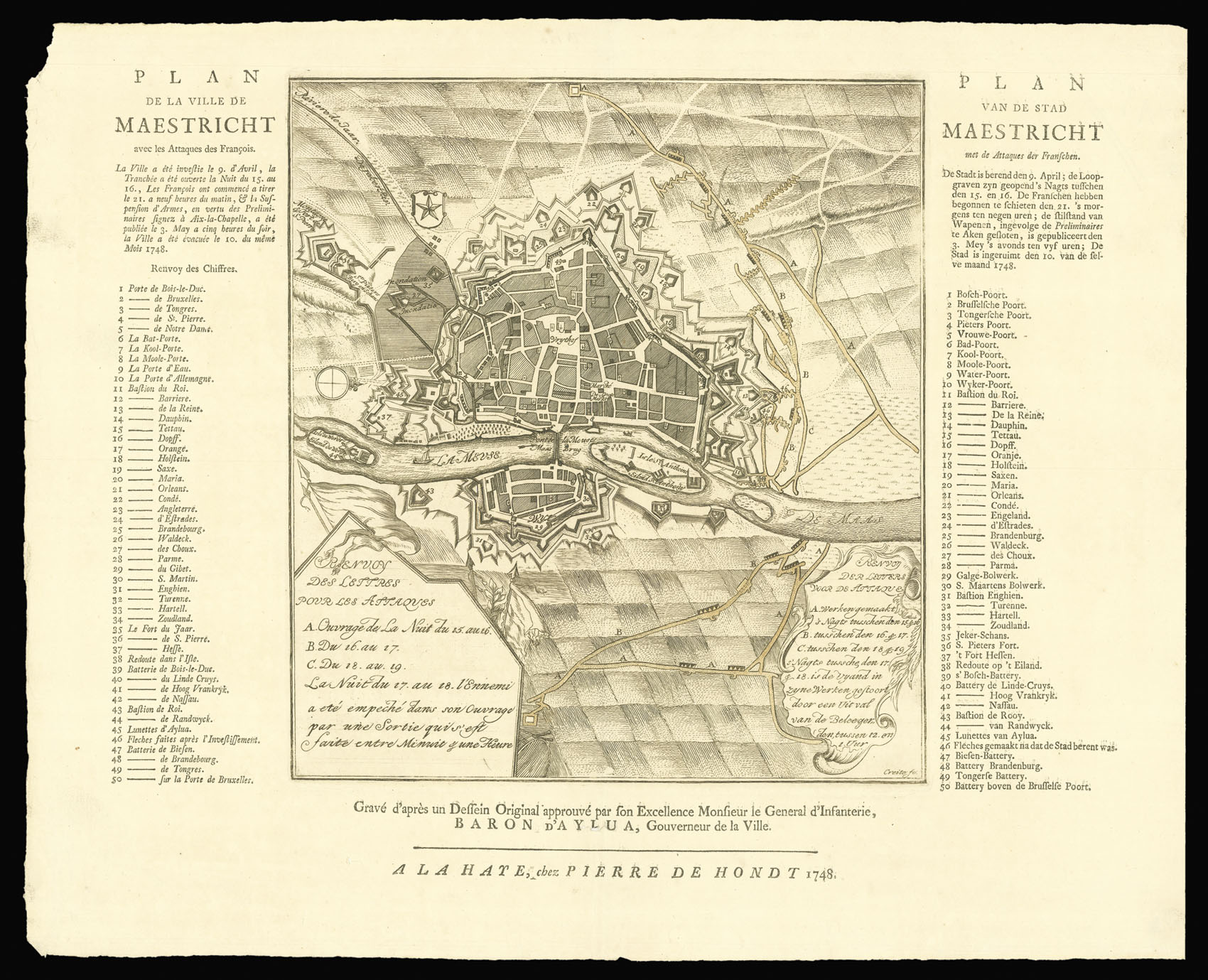 CREITZ Plan de la Ville de Maestricht