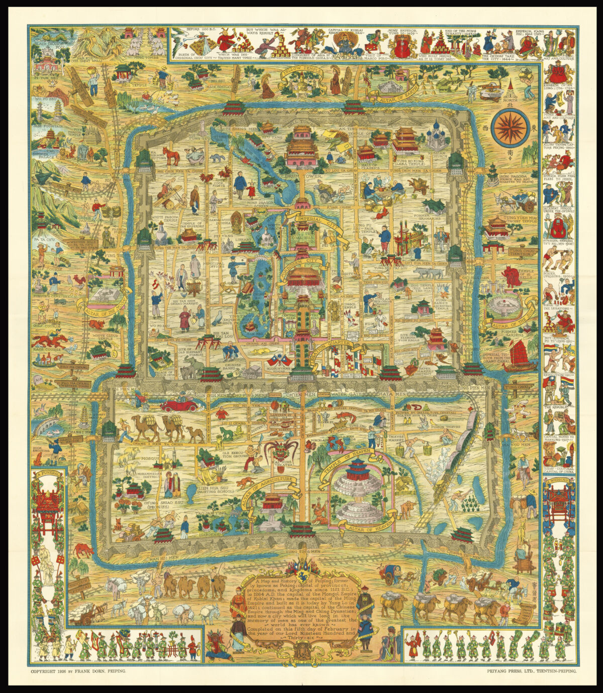 DORN, Frank A Map and History of Peiping