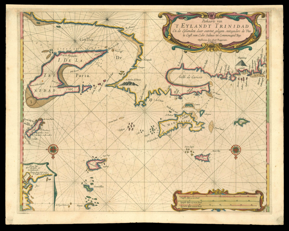 ROGGEVEEN, Arent Paskaerte van 't Eylandt Trinidad