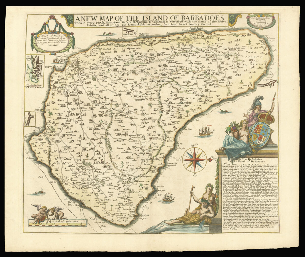 LEA, Philip; FORD, Richard A New Map of the Island of Barbadoes