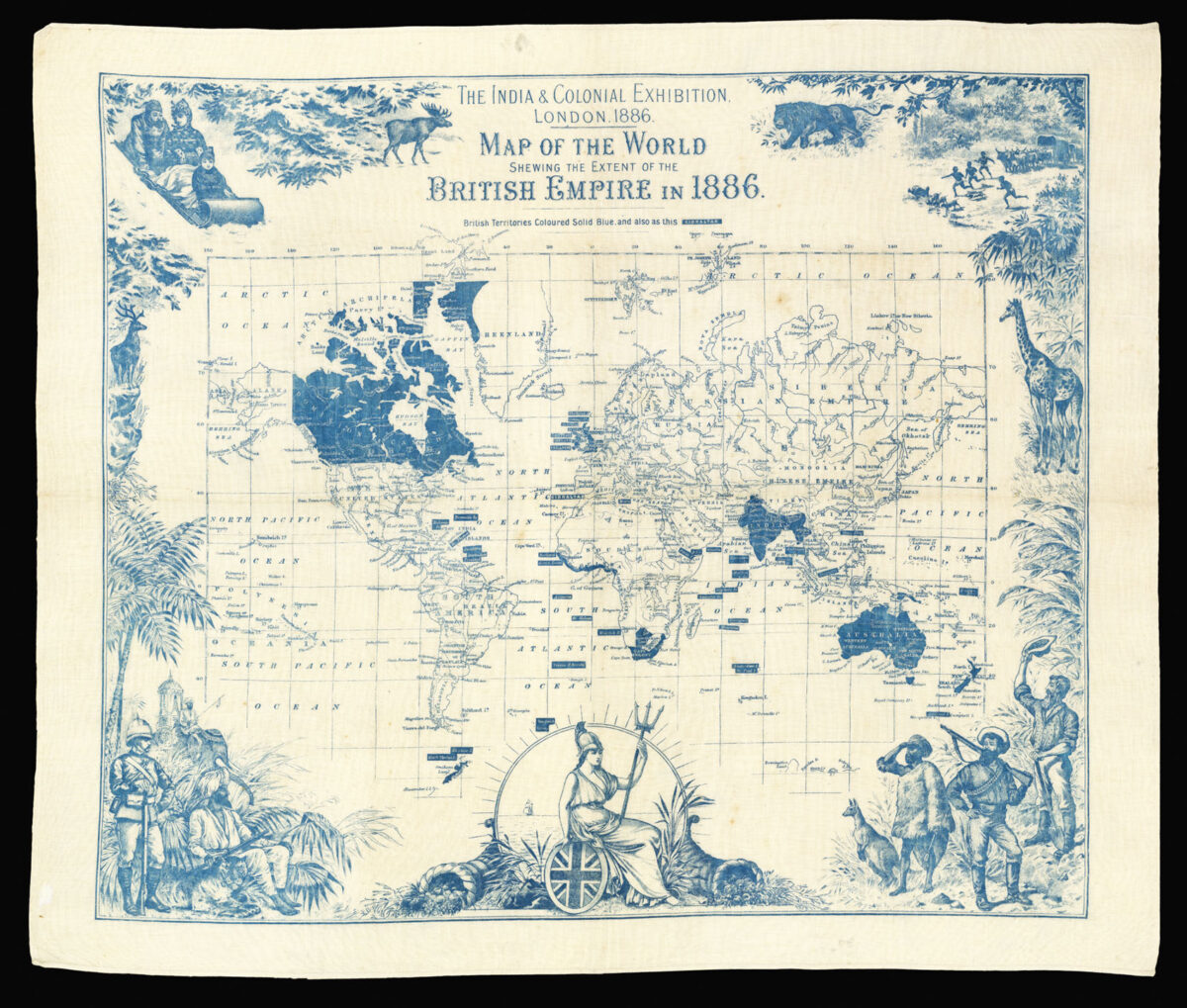 [ANONYMOUS] The India & Colonial Exhibition. 1886. Map of the World