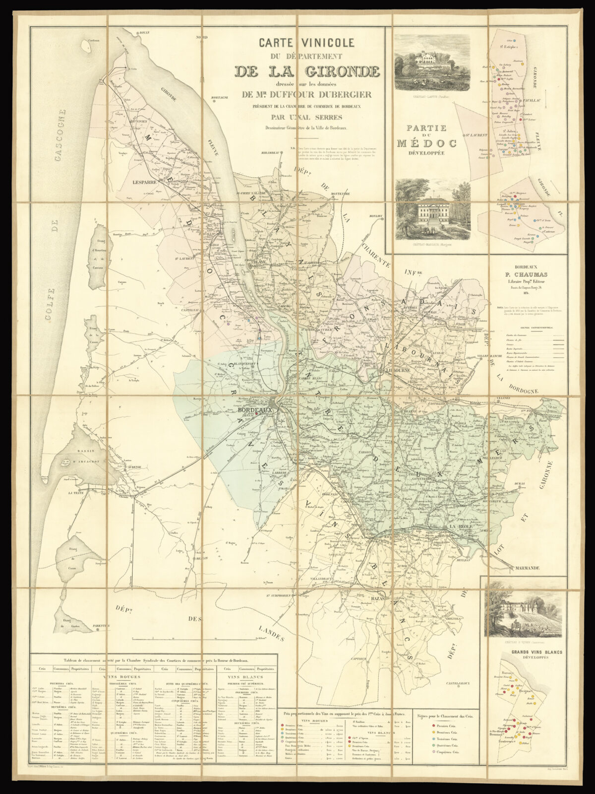 SERRES, Unal Carte Vinicole du Départment de la Gironde