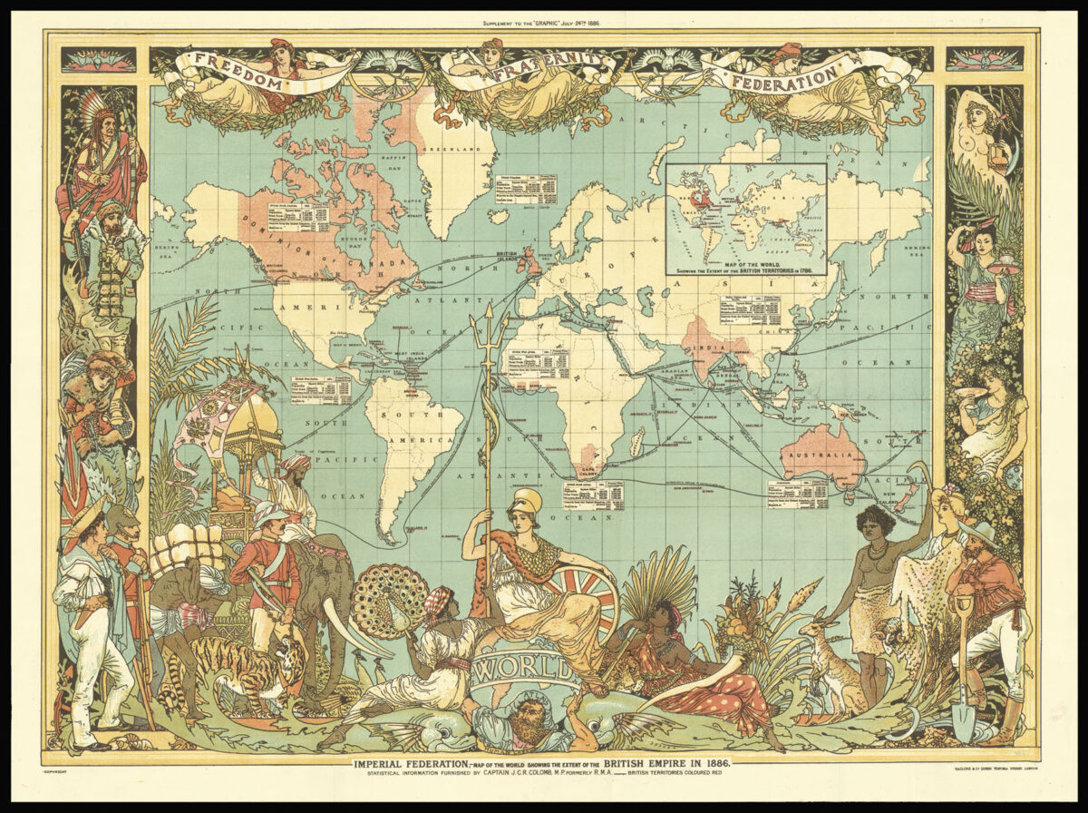 [CRANE, Walter] Imperial Federation - Map of the World showing the extent of the British Empire.