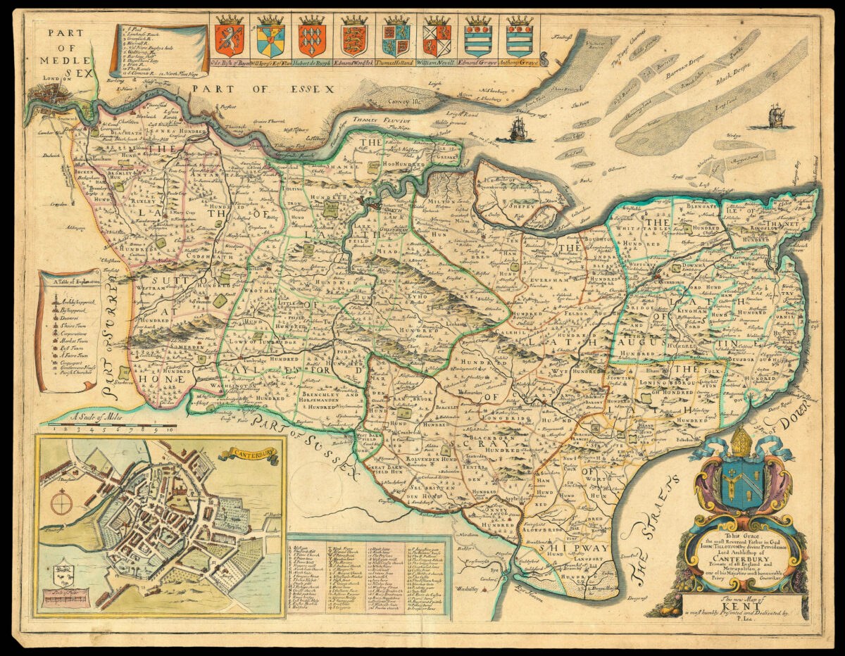 MORGAN, William and John OGILBY This new Map of Kent
