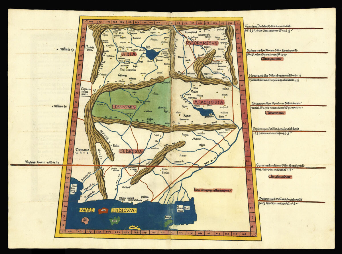 PTOLEMAEUS, Claudius [translated by ANGELUS, Jacobus, edited by GERMANUS, Nicolaus] Nona Asie Tabula.