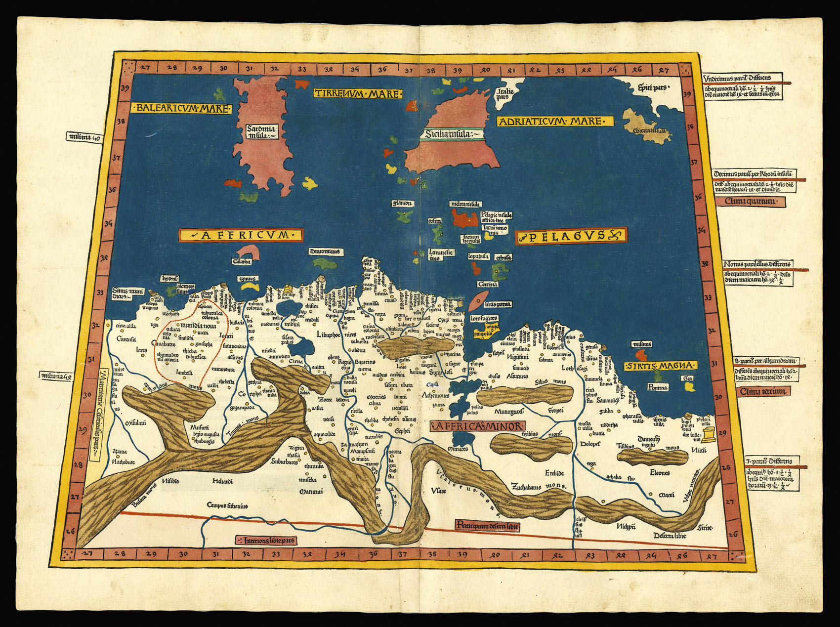 PTOLEMAEUS, Claudius [translated by ANGELUS, Jacobus, edited by GERMANUS, Nicolaus] Secunda Africe Tabula.