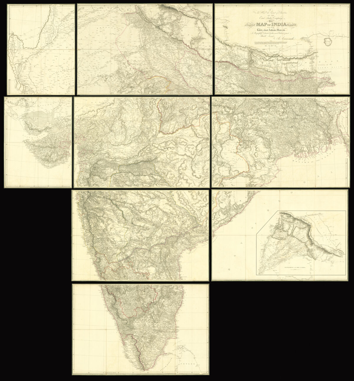 ARROWSMITH, Aaron To The Hon[oura]ble the Court Directors of the East India Company This Improved Map of India