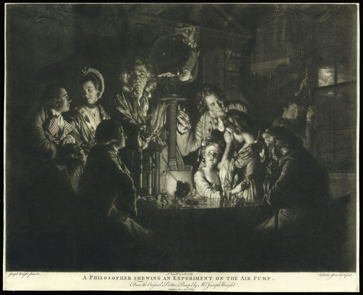 GREEN, Valentine [after] Joseph WRIGHT A Philospher Shewing an Experiment on the Air Pump.