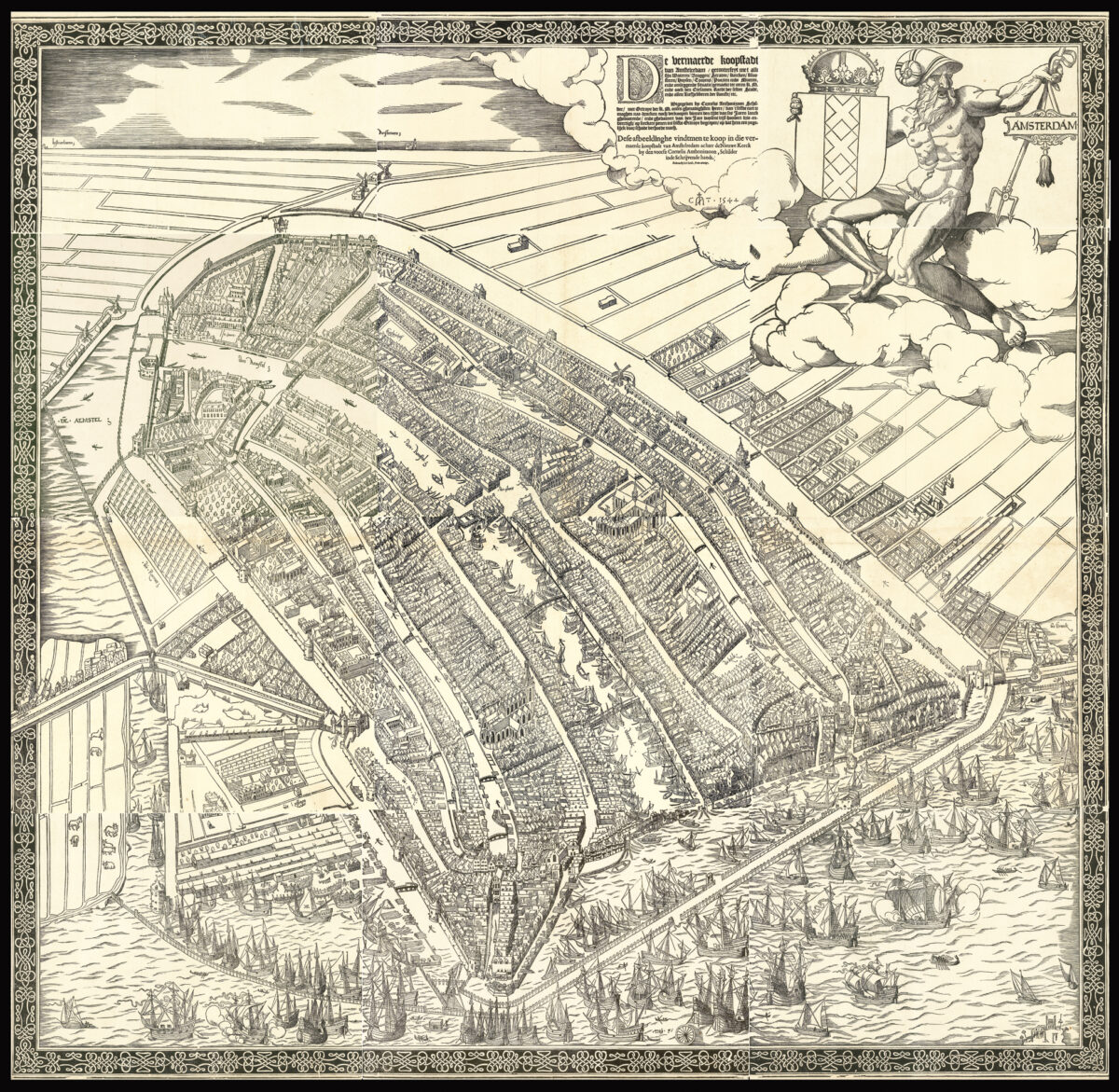 ANTHONISZ, Cornelis [Bird's-eye View of Amsterdam, first printed in Amsterdam in 1544, 4th edition, printed by Jan Janszoon (1558-1629]
