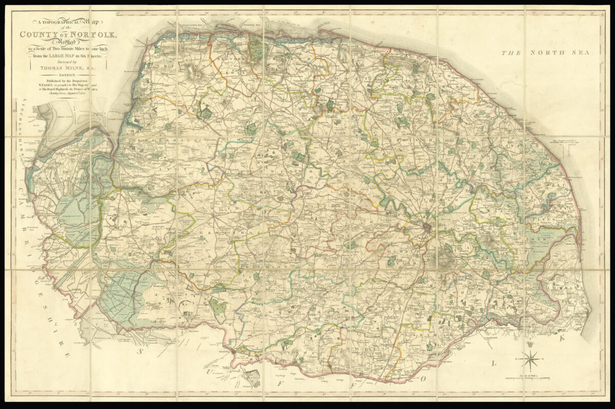 MILNE, Thomas A Topographical Map of the County of Norfolk,