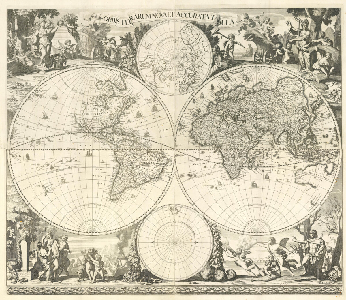 WIT, Frederick de, and Gerard VALK Orbis Terrarum Nova et Accurata Tabula.