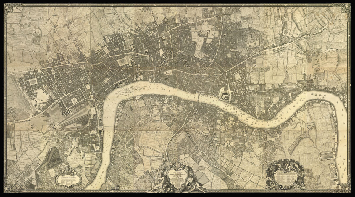 ROCQUE, John A Plan of the Cities of London and Westminster and Borough of Southwark...