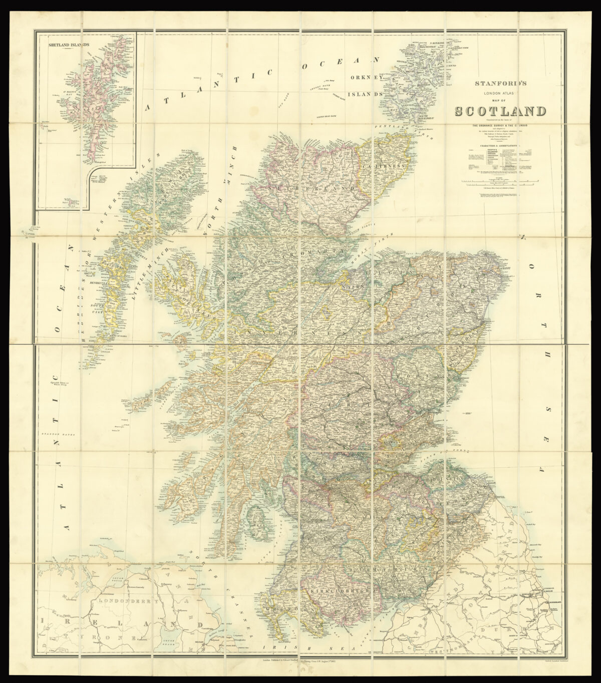 STANFORD, Edward Stanford's London Atlas Map of Scotland