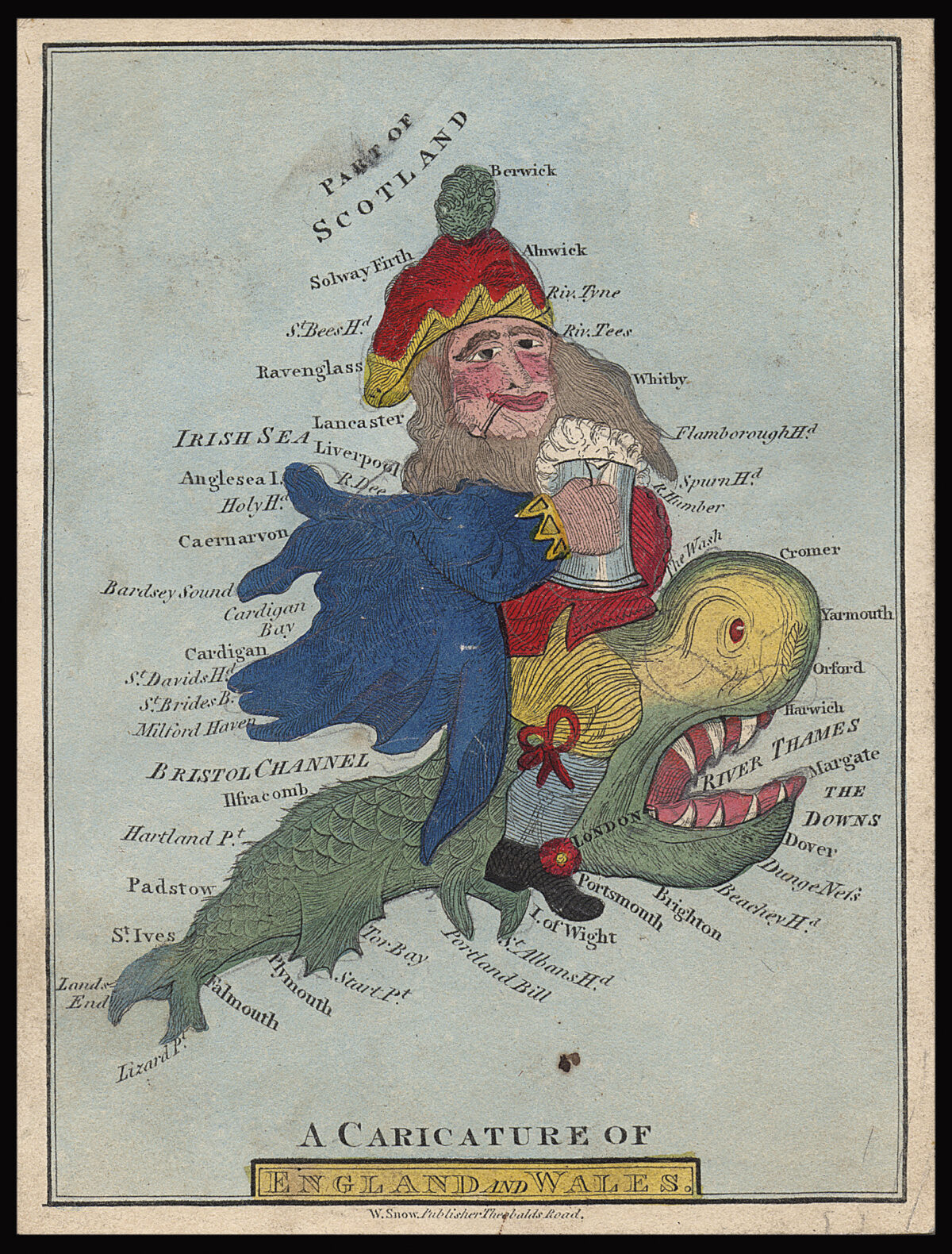 [SNOW, W., after Robert DIGHTON] A Caricature of England and Wales.