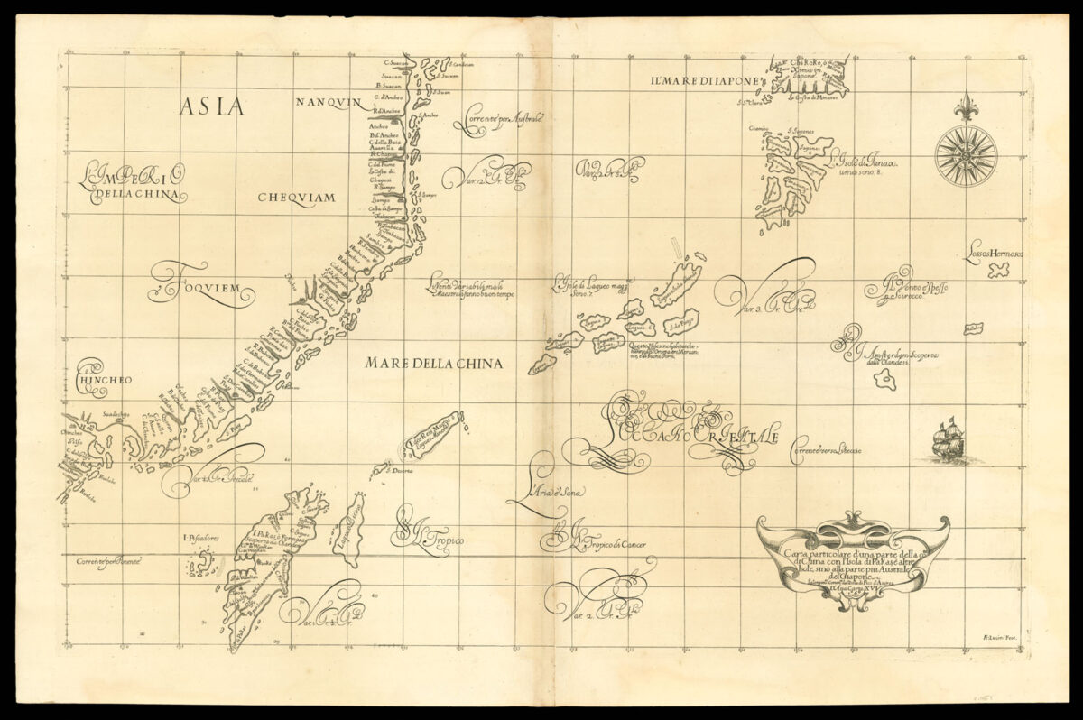 DUDLEY, Robert Carta particolare d'una parte della costa di China con l'Isola di Pakas, e altre Isole, sino alla parte piu Austra del'Giapone.