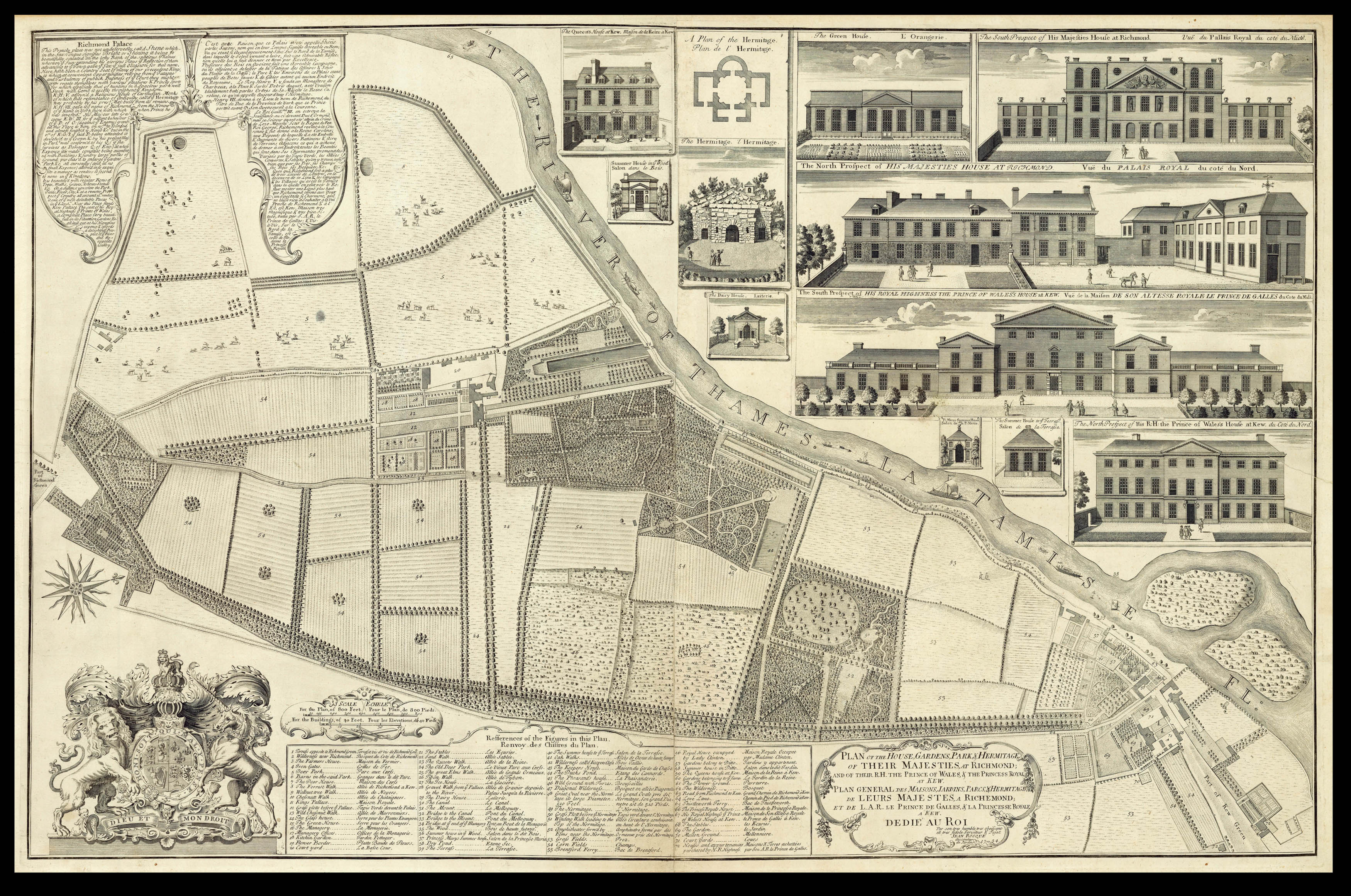 ROCQUE, John Plan of The House, Gardens, Park & Hermitage