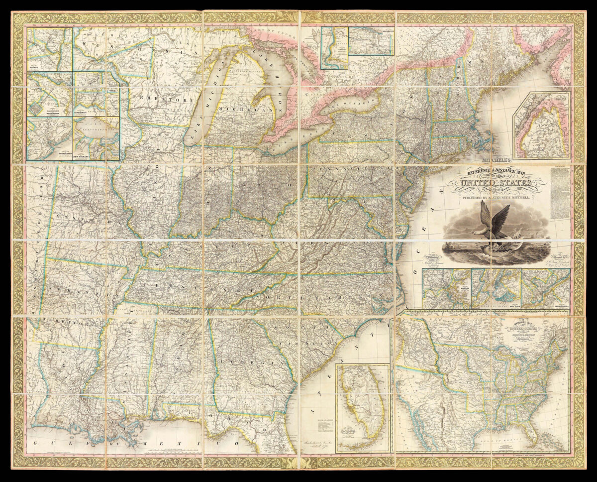 YOUNG, J.H. Mitchell's Reference & Distance Map of the United States.