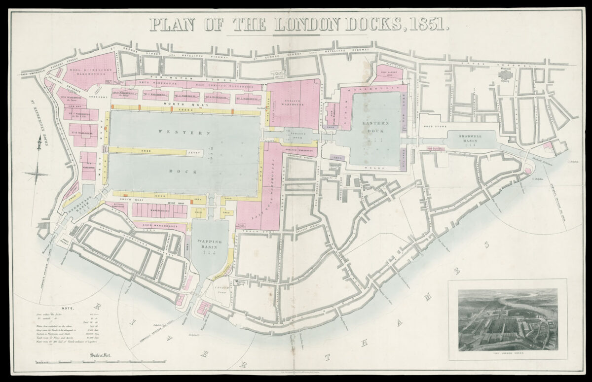 Plan of the London Docks, 1851.