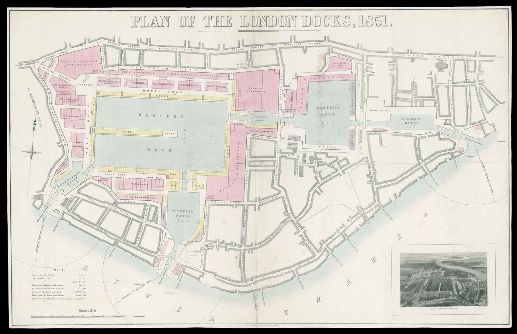 Plan of the London Docks, 1851.