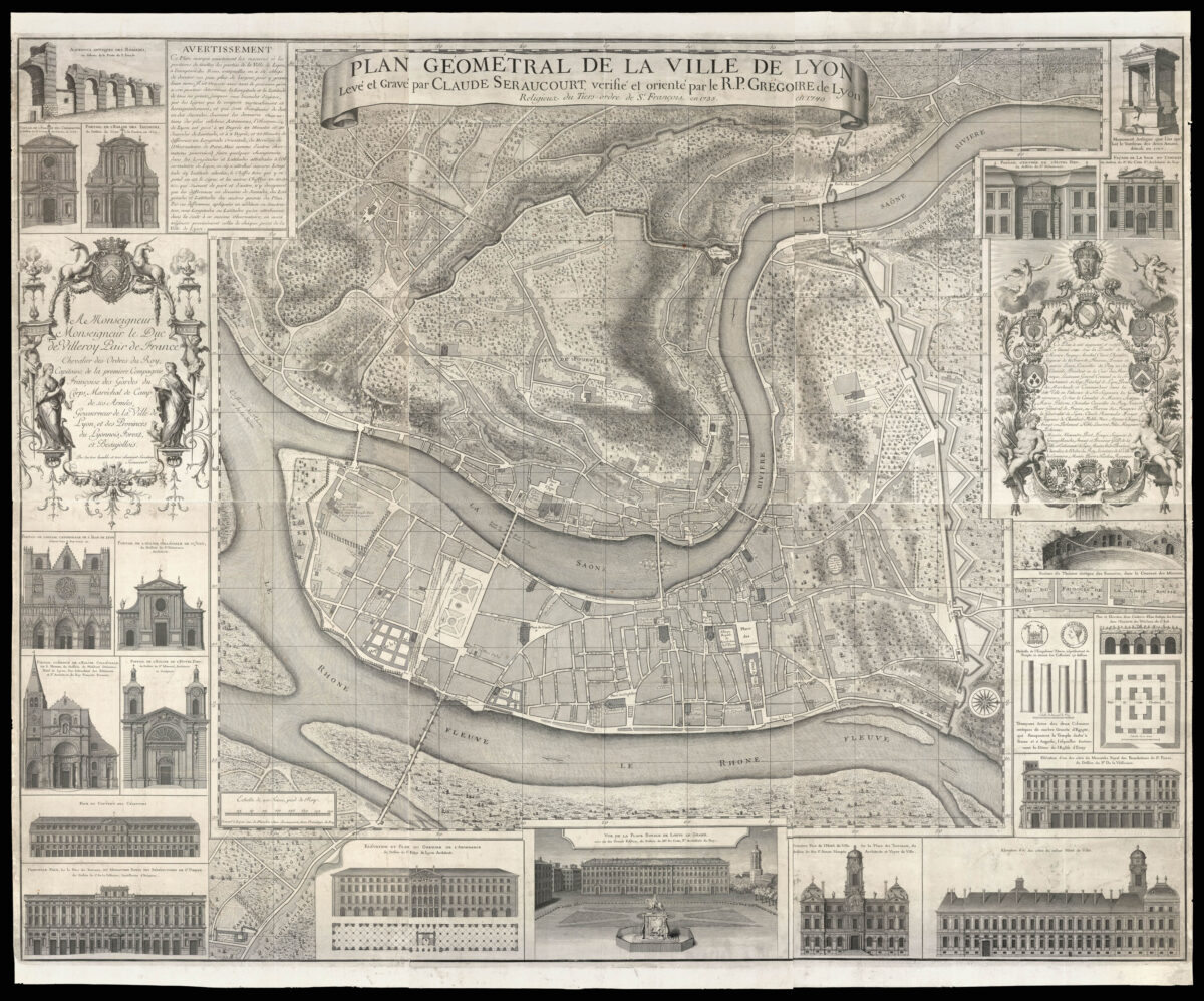 SÉRAUCOURT, Claude Plan géométral de la ville de Lyon.