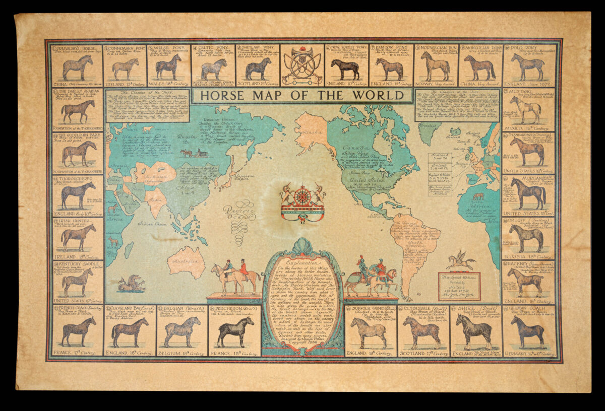 SIMS, Joseph P[atterson] Horse Map of the World.