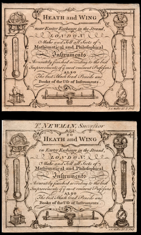 Trade card for maker of Philosophical Instruments - Daniel Crouch Rare ...