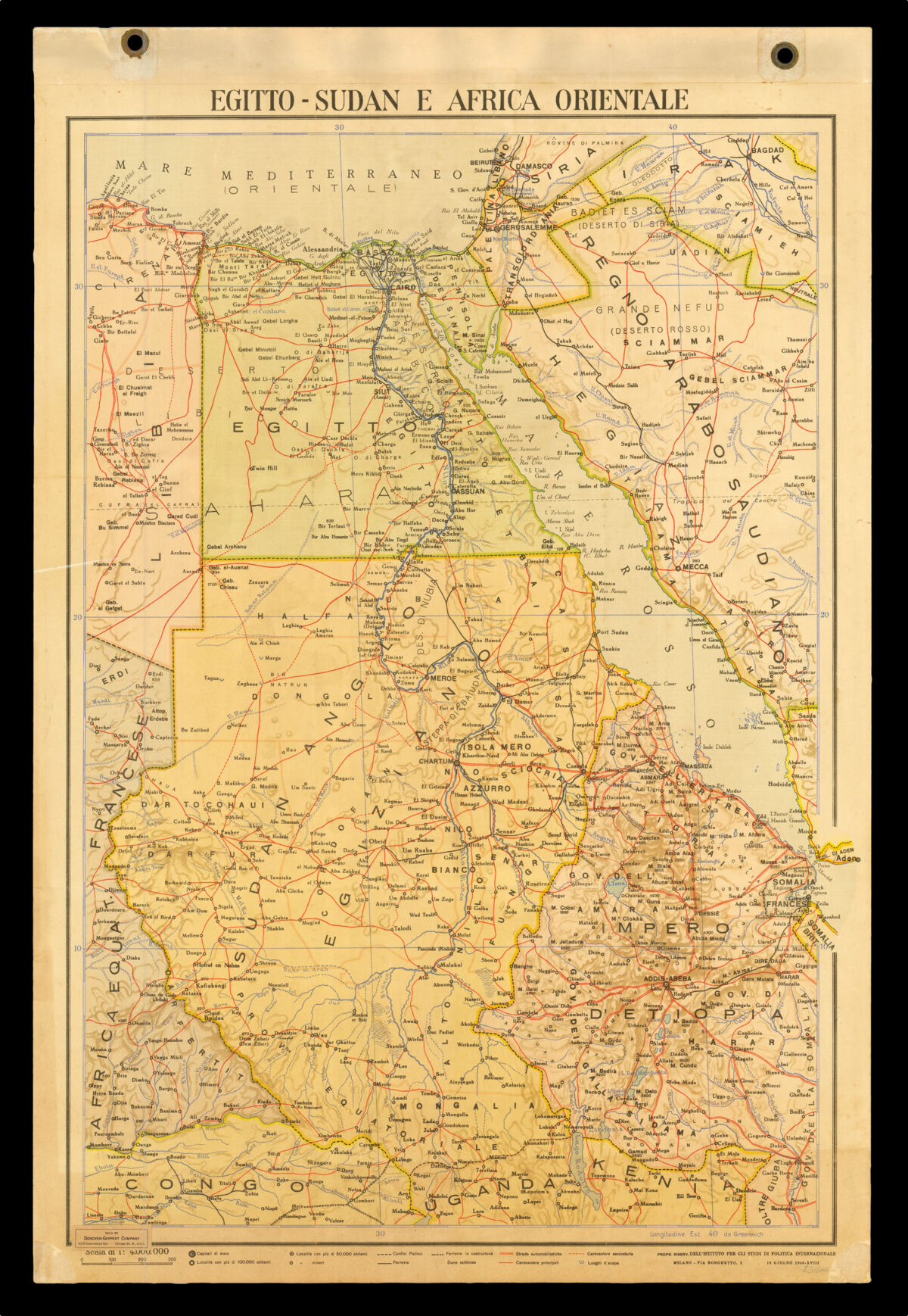 DELL'ISTITUTO PER GLI STUDI DE POLITICA INTERNAZIONALI Egitto-Sudan e Africa Orientale