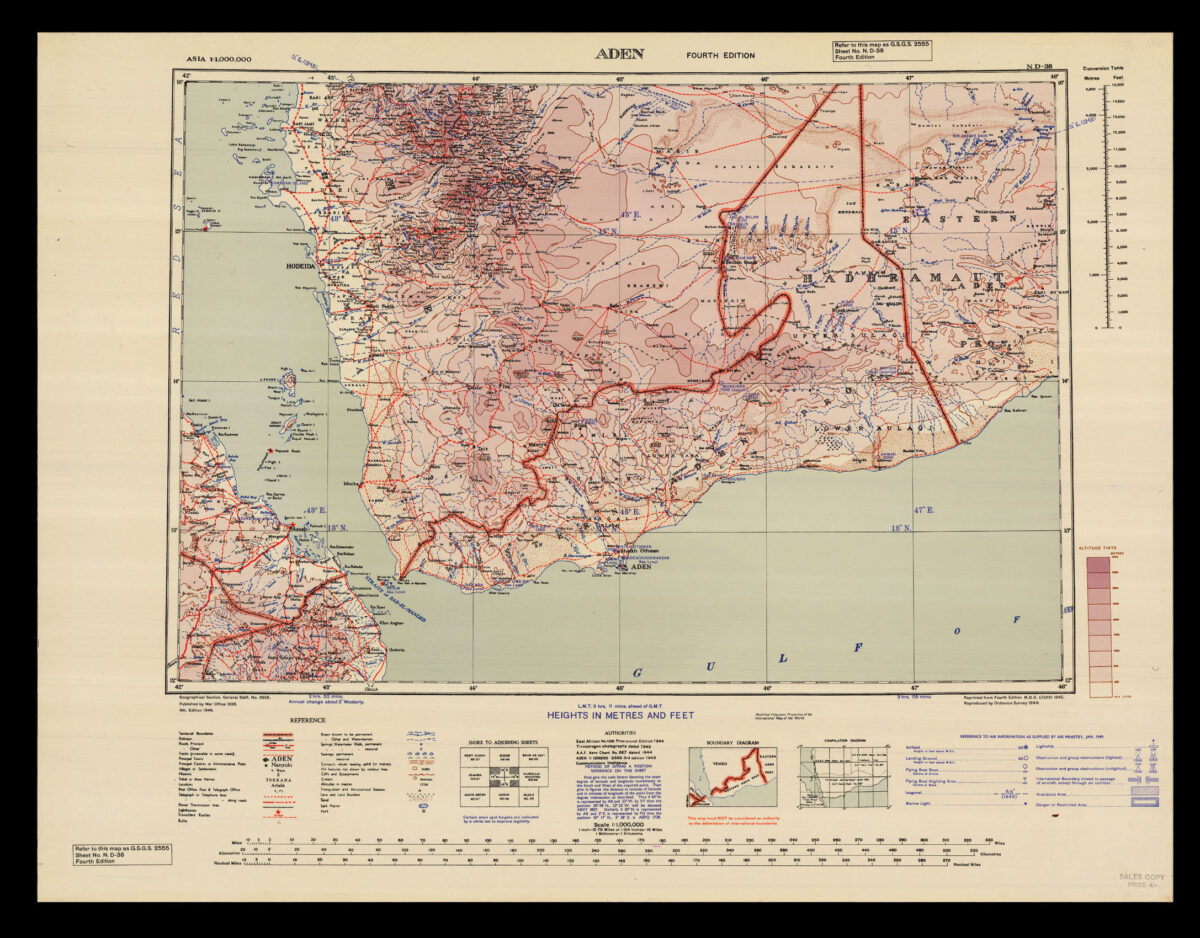 GREAT BRITAIN, WAR OFFICE, GEOGRAPHICAL SECTION Aden