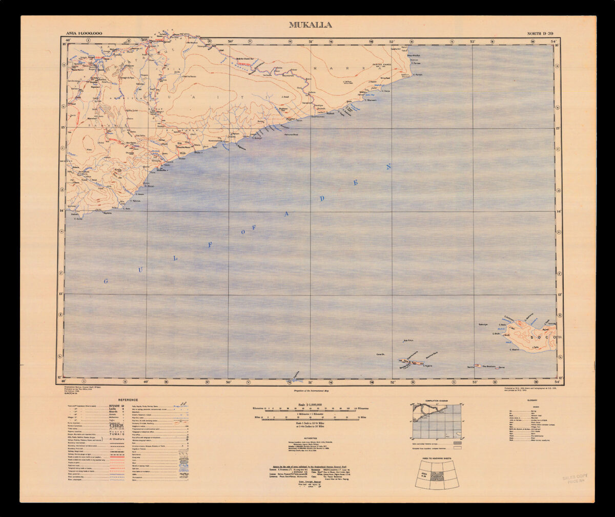 GREAT BRITAIN, WAR OFFICE, GEOGRAPHICAL SECTION; and Freya STARK Mukalla