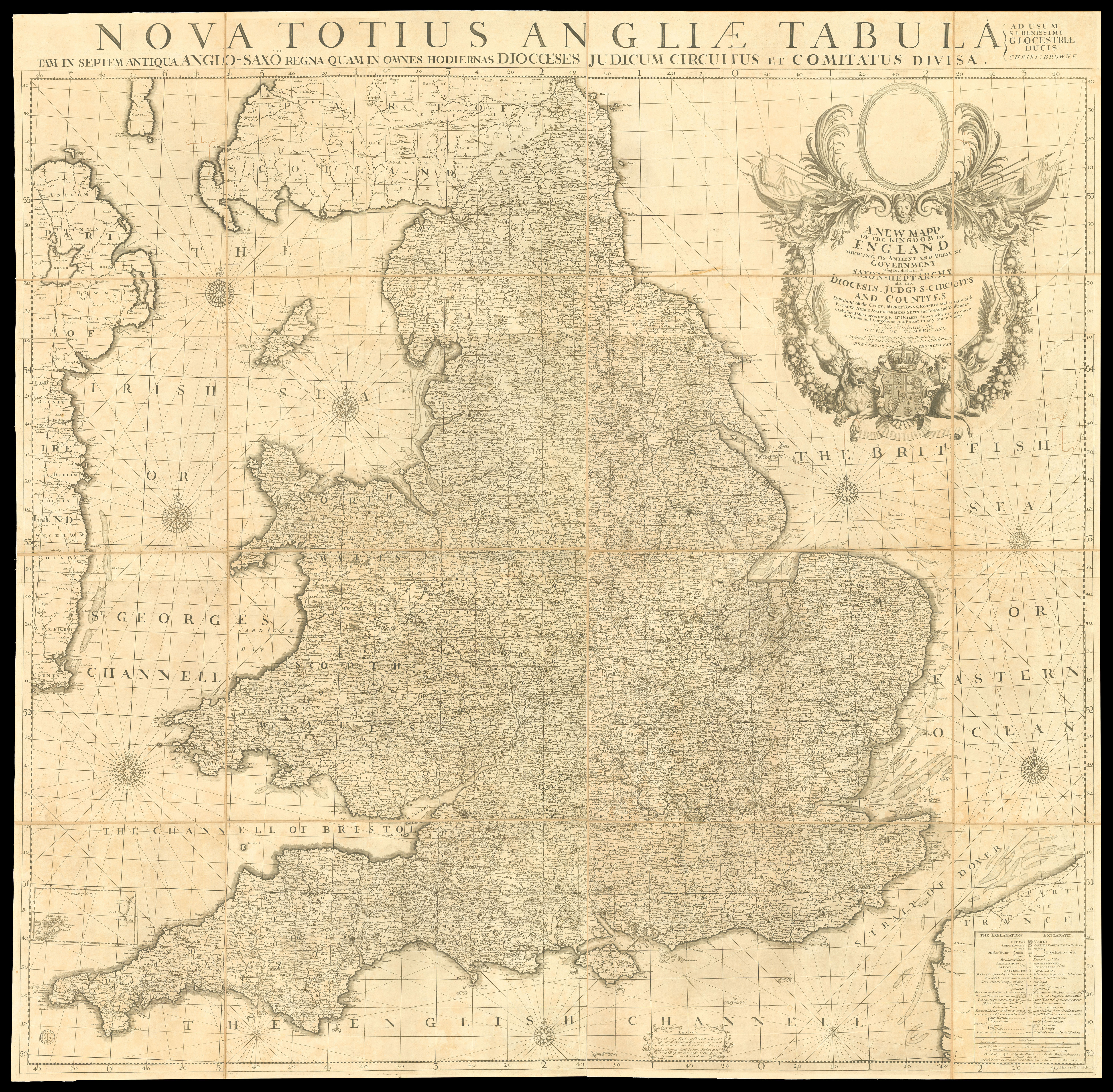 BROWNE, Christopher A New Mapp of the Kingdom of England,