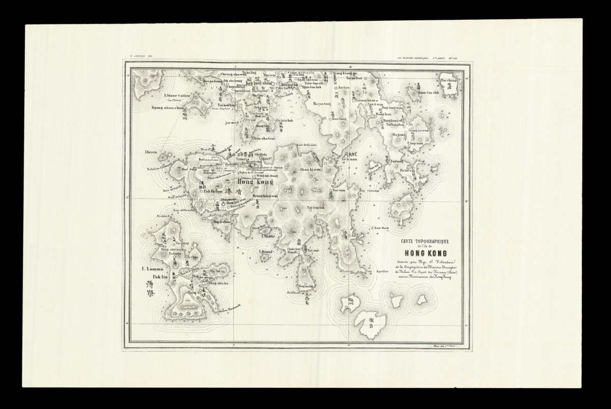 VOLONTERI, Simeone Carte Topographique de l'île de Hong Kong