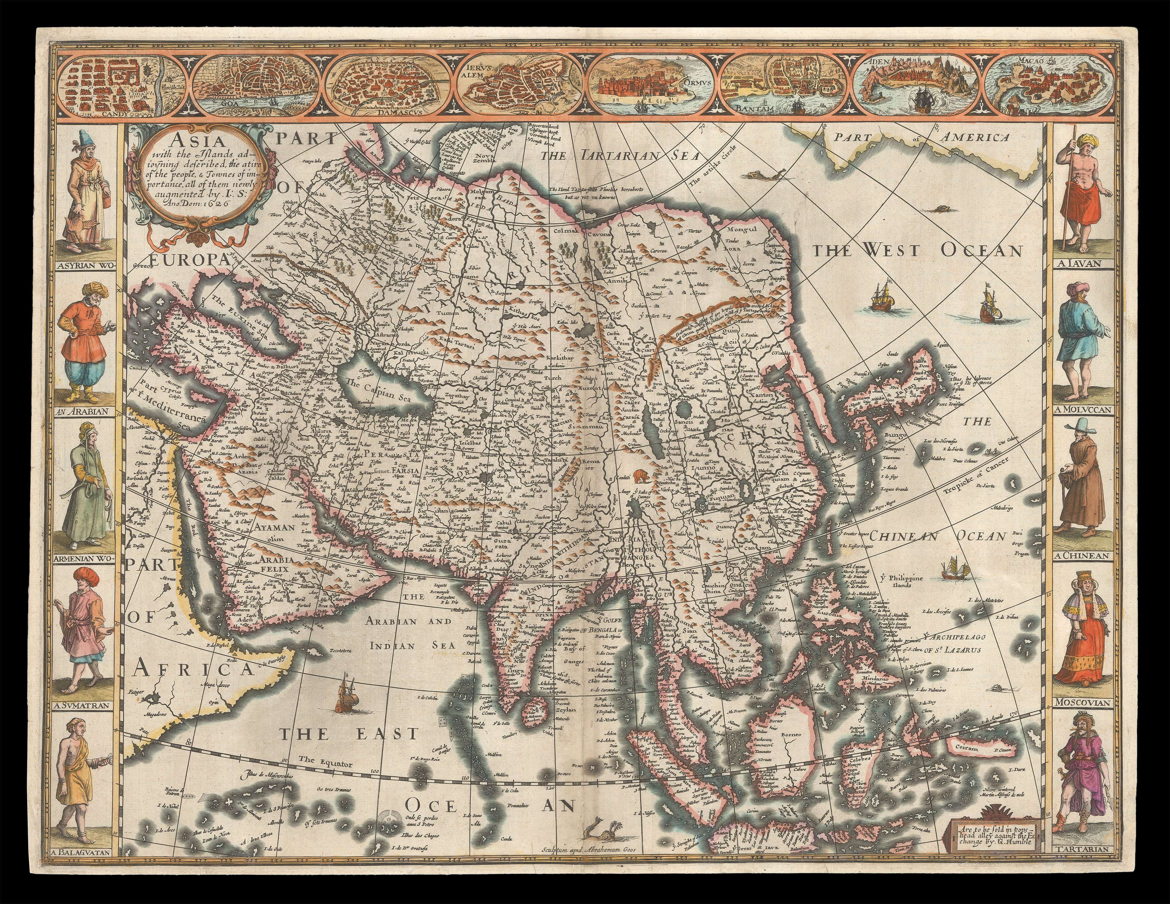 The first English printed map of Asia