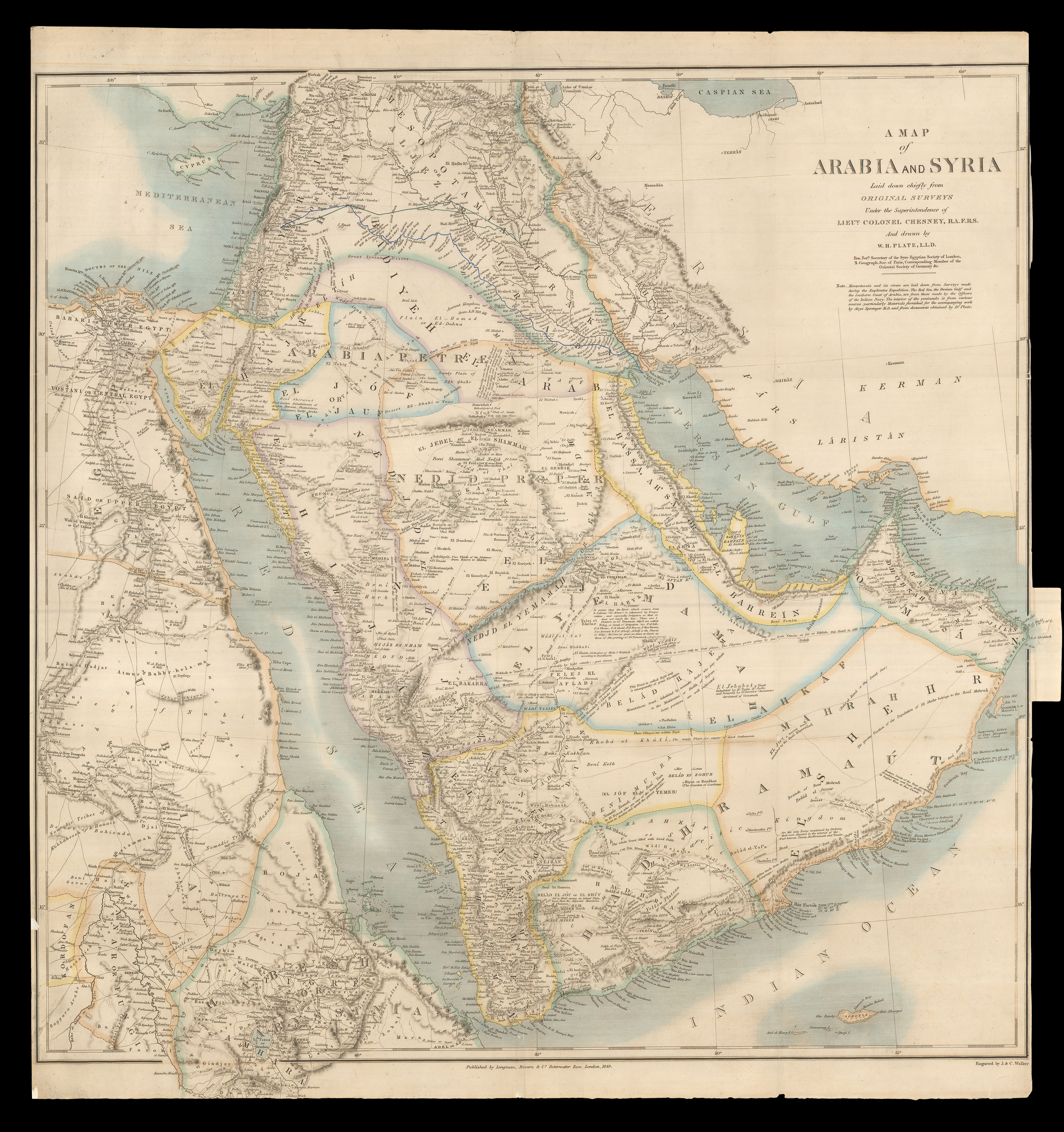 Chesney's and Plate's map of Arabia and Syria