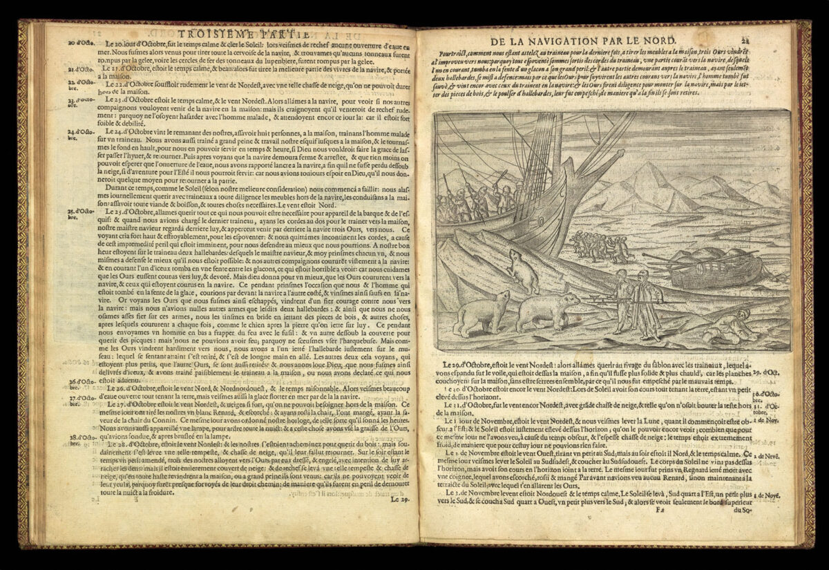 [OUR THIRD SHARE] VEER, Gerrit de Vraye description des trois voyages de mer tres admirables faicts en trois ans,