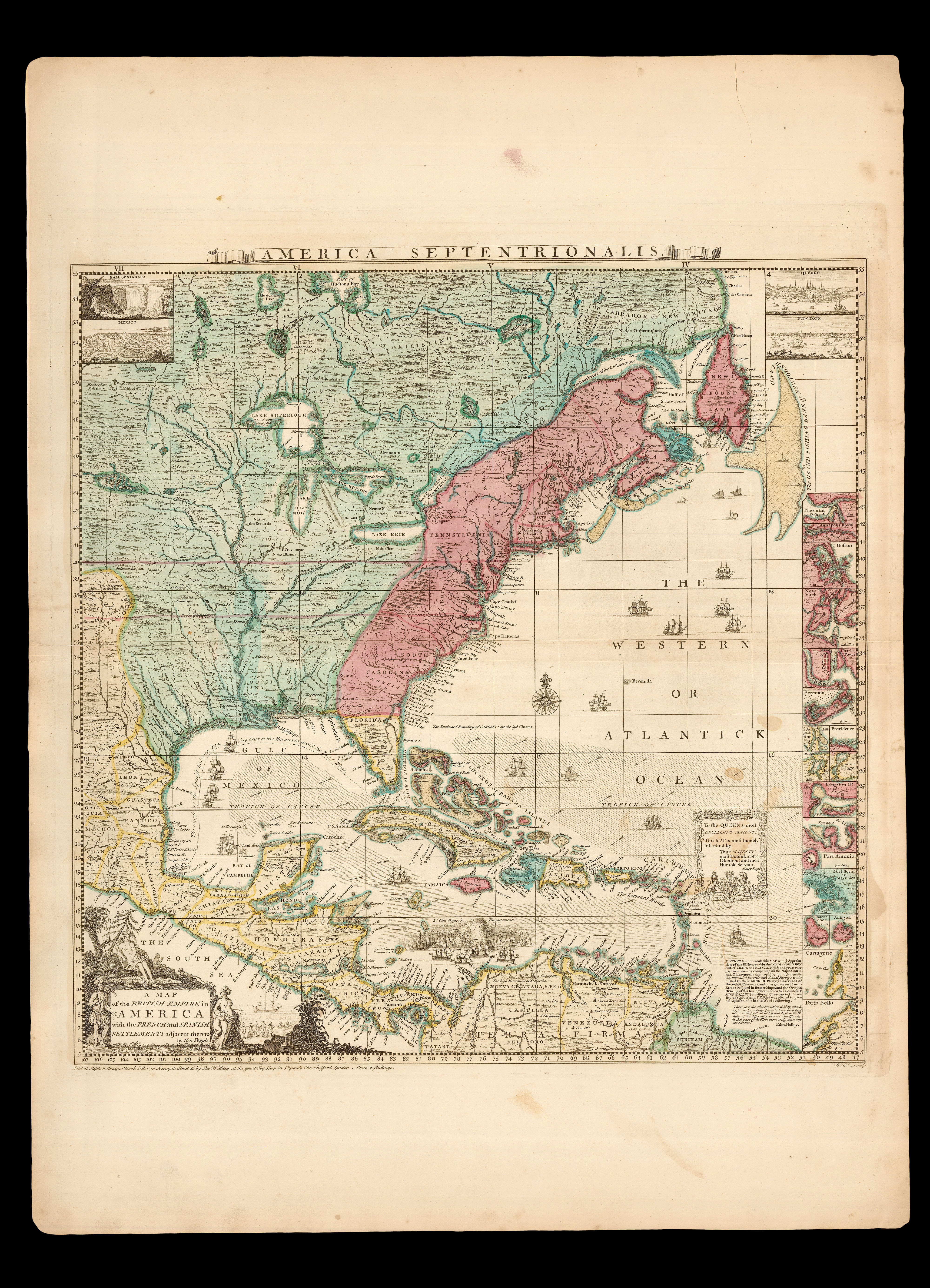 POPPLE, Henry A Map of the British Empire in America with the French and Spanish settlements adjacent thereto